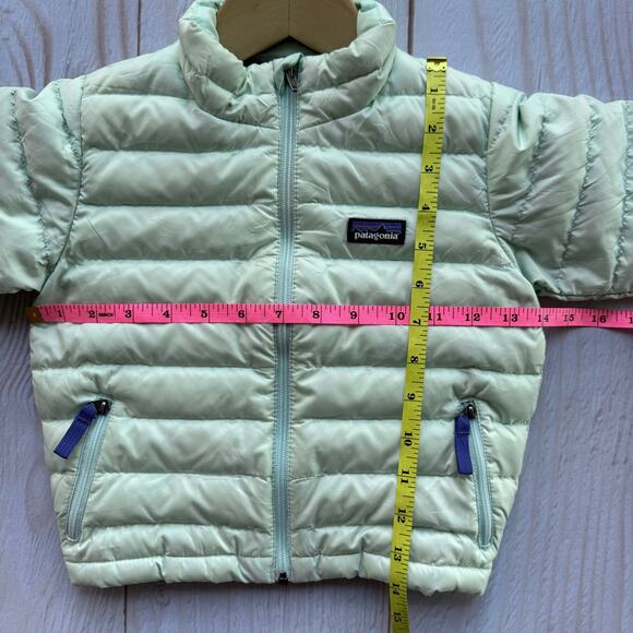 Patagonia Toddler Girls 2T Duck Down Sweater Puffer Insulation Jacket Mint - Picture 3 of 5
